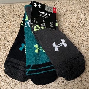 Underarmour Elevated mens 3 pack crew socks